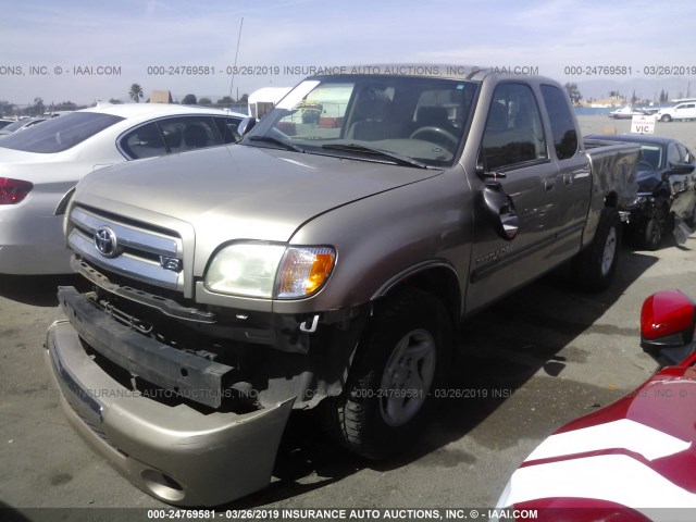 5TBRT34124S449534 - 2004 TOYOTA TUNDRA ACCESS CAB SR5 GOLD photo 2