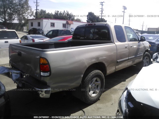 5TBRT34124S449534 - 2004 TOYOTA TUNDRA ACCESS CAB SR5 GOLD photo 4