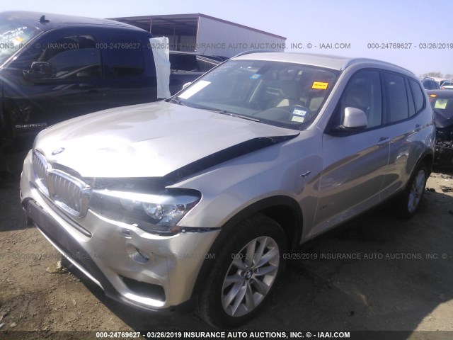 5UXWX9C54F0D55667 - 2015 BMW X3 XDRIVE28I SILVER photo 2