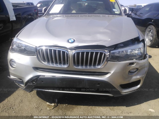 5UXWX9C54F0D55667 - 2015 BMW X3 XDRIVE28I SILVER photo 6