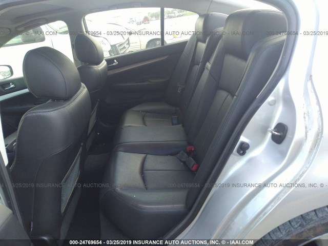 JN1CV6AP8CM935599 - 2012 INFINITI G37 SPORT SILVER photo 8