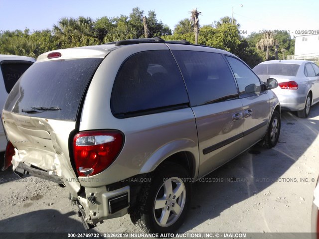 1D4GP45R25B369241 - 2005 DODGE CARAVAN SXT GRAY photo 4