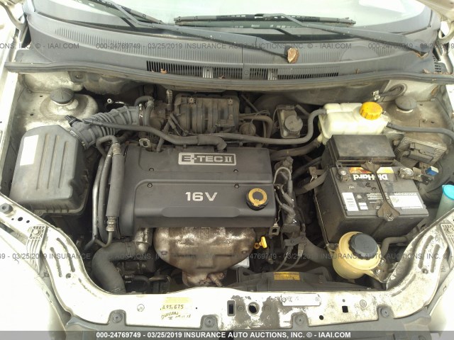 KL1TD56677B054489 - 2007 CHEVROLET AVEO LS WHITE photo 10