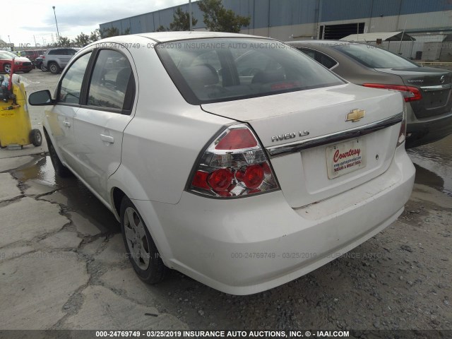 KL1TD56677B054489 - 2007 CHEVROLET AVEO LS WHITE photo 3