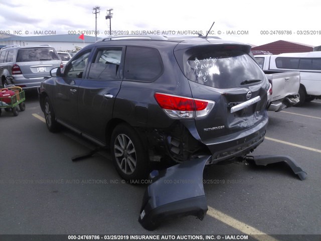 5N1AR2MNXDC618924 - 2013 NISSAN PATHFINDER S/SV/SL/PLATINUM GRAY photo 3