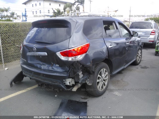 5N1AR2MNXDC618924 - 2013 NISSAN PATHFINDER S/SV/SL/PLATINUM GRAY photo 4