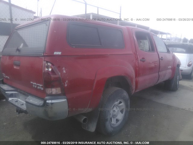 5TEJU62N68Z516623 - 2008 TOYOTA TACOMA DOUBLE CAB PRERUNNER RED photo 4