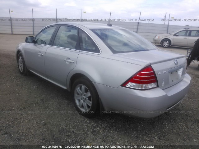 1MEHM40147G607476 - 2007 MERCURY MONTEGO LUXURY SILVER photo 3