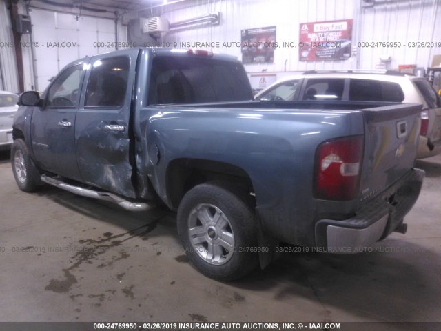 3GCEK23329G256814 - 2009 CHEVROLET SILVERADO K1500 LT BLUE photo 3