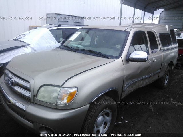 5TBRU34115S448339 - 2005 TOYOTA TUNDRA ACCESS CAB SR5 BEIGE photo 2