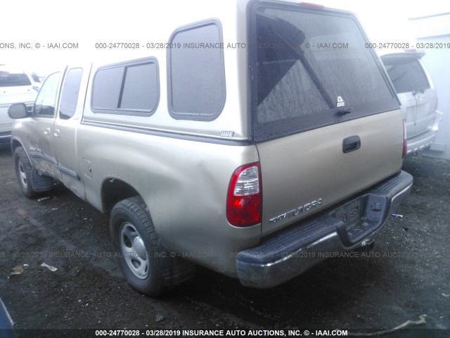 5TBRU34115S448339 - 2005 TOYOTA TUNDRA ACCESS CAB SR5 BEIGE photo 3