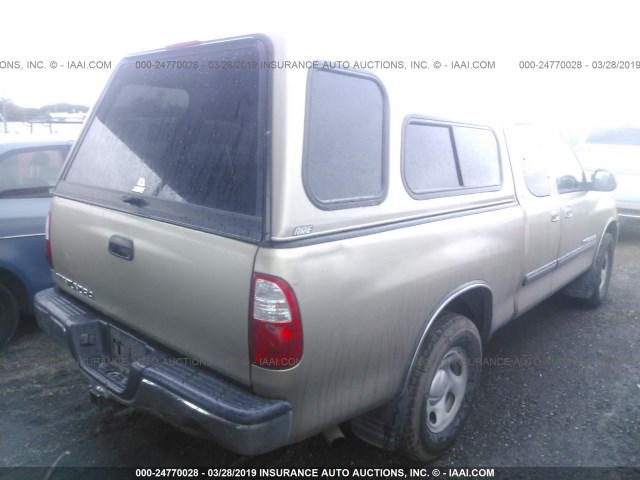 5TBRU34115S448339 - 2005 TOYOTA TUNDRA ACCESS CAB SR5 BEIGE photo 4