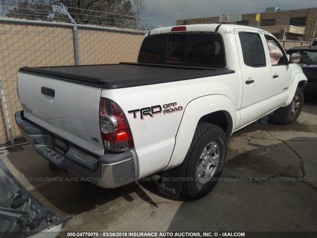 5TFLU4EN1FX142046 - 2015 TOYOTA TACOMA DOUBLE CAB/TRD PRO WHITE photo 4