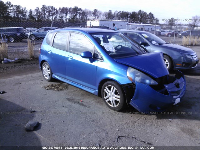 JHMGD38618S029535 - 2008 HONDA FIT SPORT BLUE photo 1