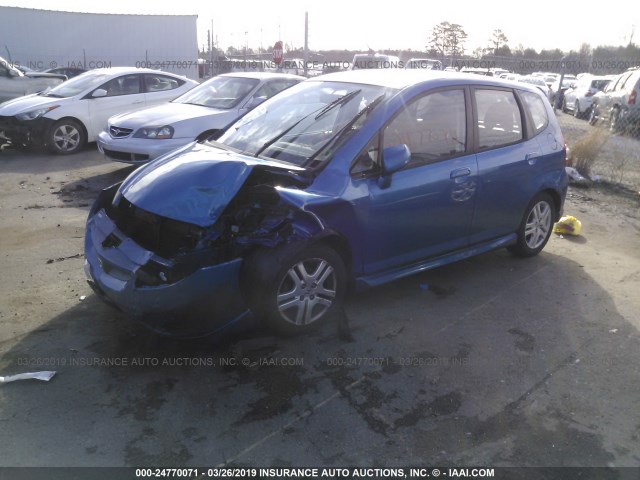 JHMGD38618S029535 - 2008 HONDA FIT SPORT BLUE photo 2