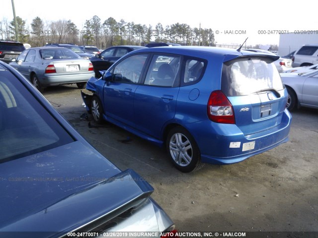 JHMGD38618S029535 - 2008 HONDA FIT SPORT BLUE photo 3