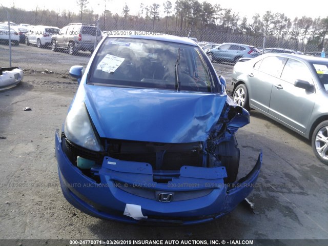 JHMGD38618S029535 - 2008 HONDA FIT SPORT BLUE photo 6