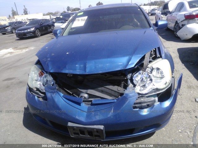 JH4DC530X4S007743 - 2004 ACURA RSX TYPE-S BLUE photo 6