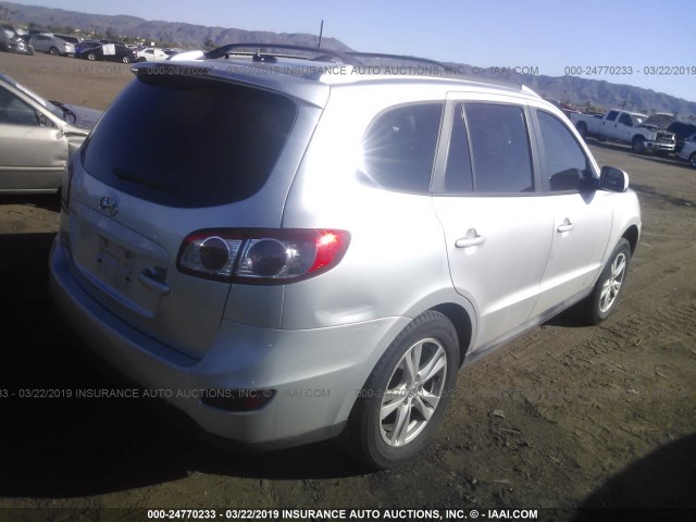 5XYZH4AG7CG137180 - 2012 HYUNDAI SANTA FE SE SILVER photo 4