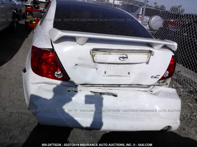 JTKDE177270165708 - 2007 TOYOTA SCION TC WHITE photo 6