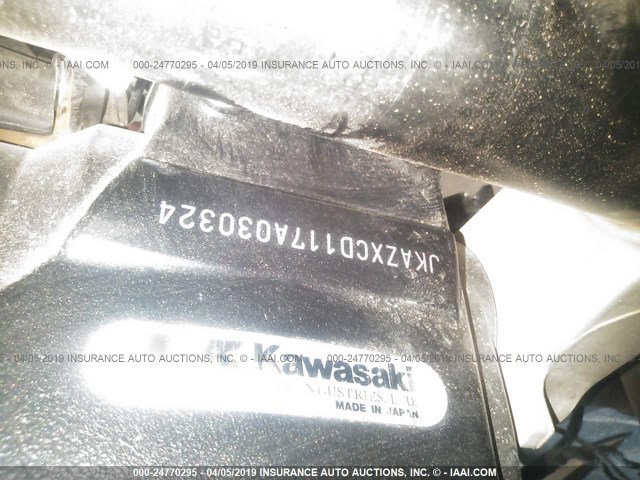 JKAZXCD117A030324 - 2007 KAWASAKI ZX1000 D BLACK photo 10