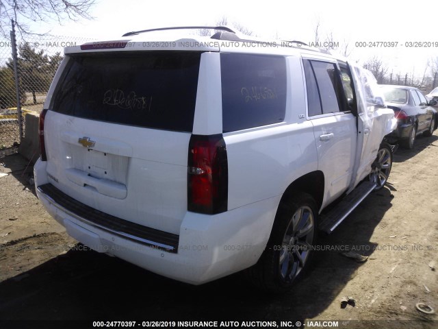 1GNSKCKC7FR124354 - 2015 CHEVROLET TAHOE K1500 LTZ WHITE photo 4