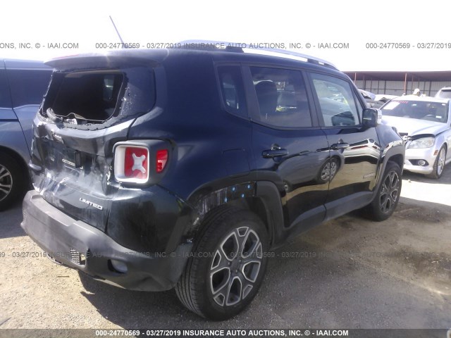 ZACCJADB4HPF00972 - 2017 JEEP RENEGADE LIMITED BLACK photo 4