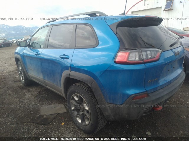 1C4PJMBN2KD182811 - 2019 JEEP CHEROKEE TRAILHAWK 蓝色 照片 3