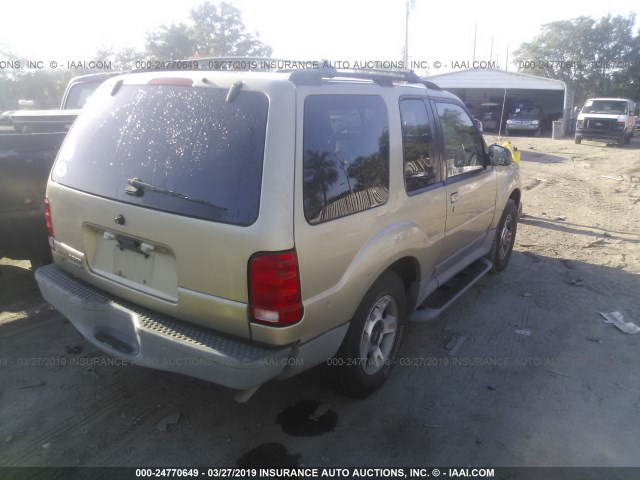 1FMYU60E23UC12686 - 2003 FORD EXPLORER SPORT GOLD photo 4