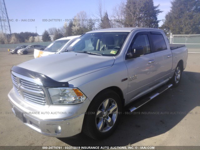 1C6RR7LM5FS609853 - 2015 RAM 1500 SLT SILVER photo 2