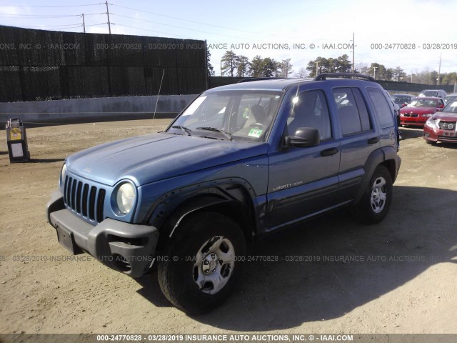 1J4GL48K63W615831 - 2003 JEEP LIBERTY SPORT/FREEDOM ლურჯი ფოტო 2