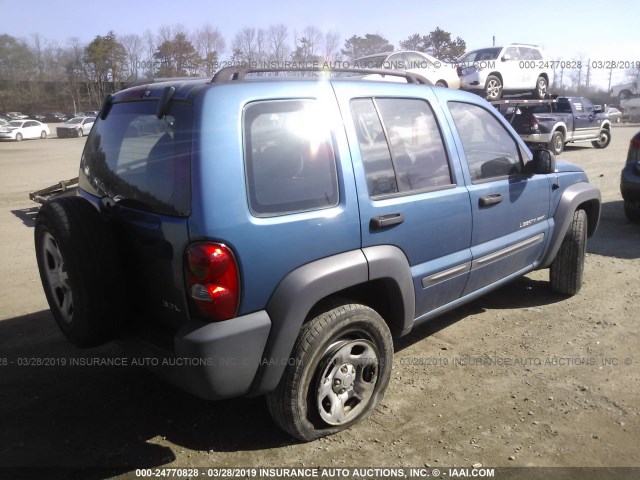 1J4GL48K63W615831 - 2003 JEEP LIBERTY SPORT/FREEDOM ლურჯი ფოტო 4
