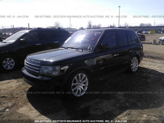 SALSH23406A960345 - 2006 LAND ROVER RANGE ROVER SPORT SUPERCHARGED BLACK photo 2