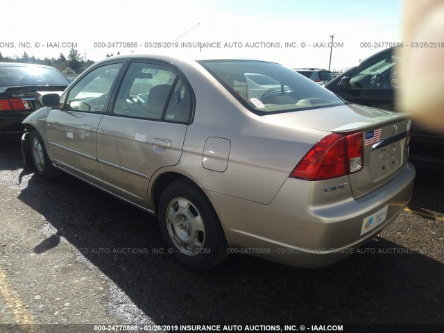 JHMES96633S004700 - 2003 HONDA CIVIC HYBRID GOLD photo 3