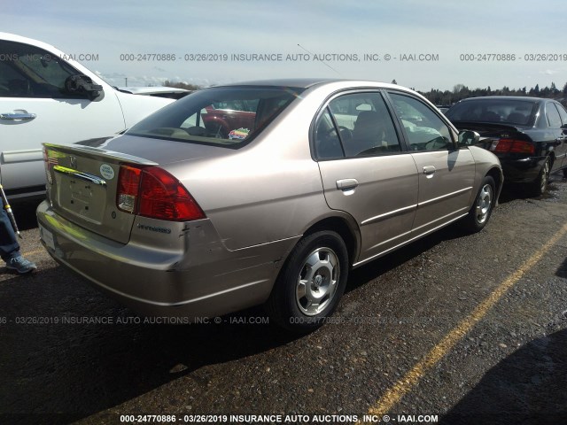 JHMES96633S004700 - 2003 HONDA CIVIC HYBRID GOLD photo 4