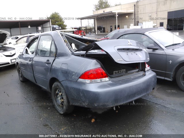 JA3AJ26E35U030396 - 2005 MITSUBISHI LANCER ES GRAY photo 3