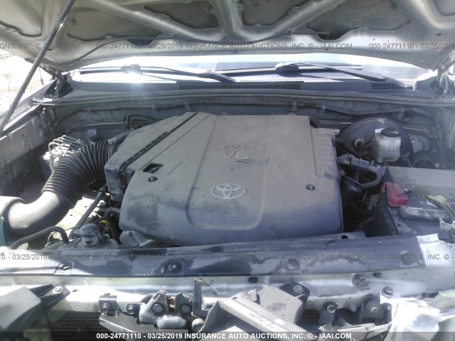 3TMJU62N49M071040 - 2009 TOYOTA TACOMA DOUBLE CAB PRERUNNER SILVER photo 10