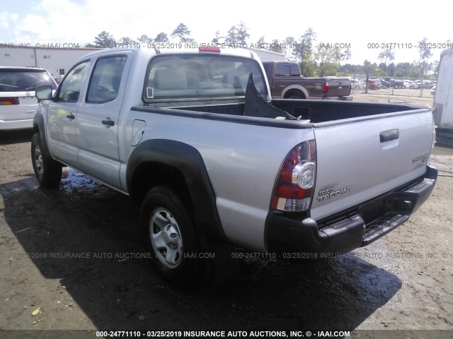 3TMJU62N49M071040 - 2009 TOYOTA TACOMA DOUBLE CAB PRERUNNER SILVER photo 3