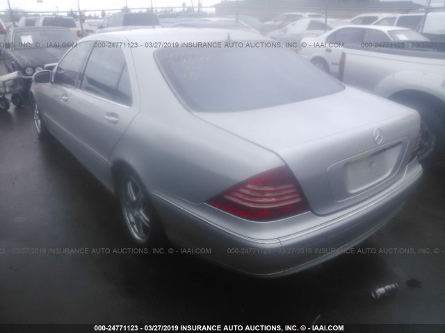 WDBNG70J93A350727 - 2003 MERCEDES-BENZ S 430 SILVER photo 3