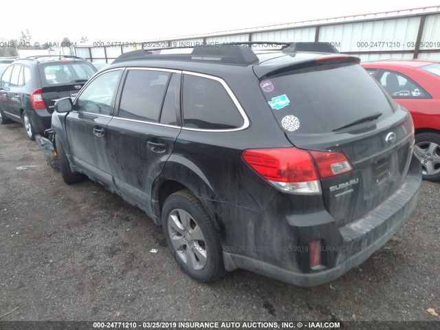 4S4BRBFC3B3340364 - 2011 SUBARU OUTBACK 2.5I PREMIUM BLACK photo 3