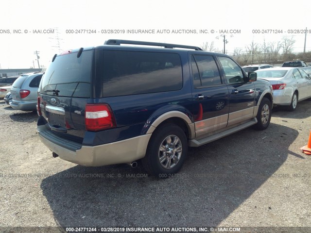 1FMFK18518LA73829 - 2008 FORD EXPEDITION EL EDDIE BAUER BLUE photo 4