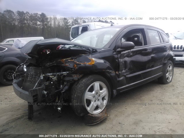 1B3HB28B98D776504 - 2008 DODGE CALIBER BLACK photo 2