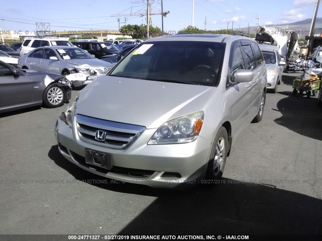 5FNRL38626B425903 - 2006 HONDA ODYSSEY EXL GRAY photo 2