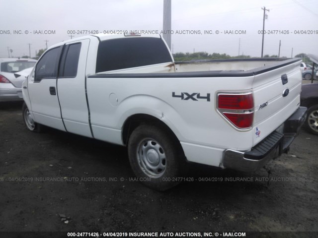 1FTFX1EF6DKF27611 - 2013 FORD F150 SUPER CAB WHITE photo 3