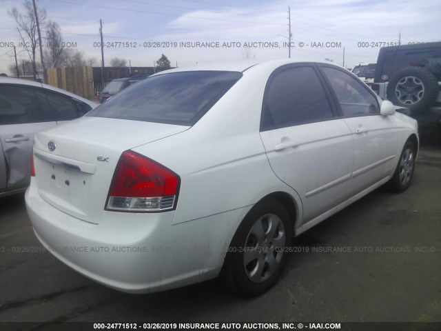 KNAFE121475412147 - 2007 KIA SPECTRA EX/LX WHITE photo 4