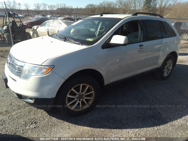 2FMDK38C79BA53555 - 2009 FORD EDGE SEL WHITE photo 2