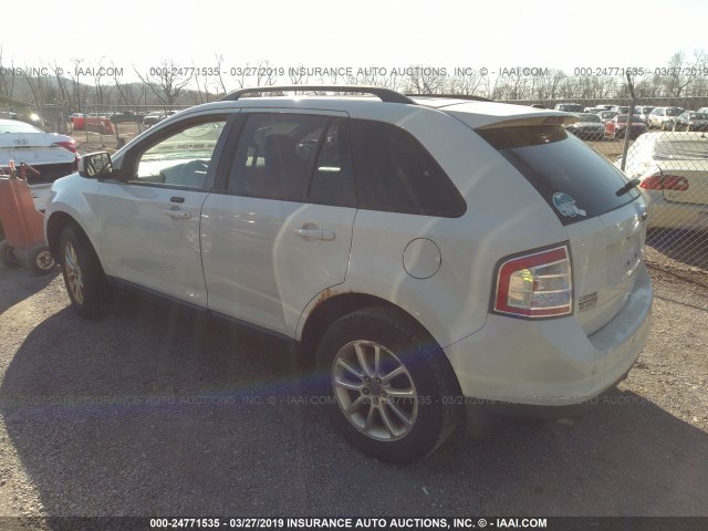 2FMDK38C79BA53555 - 2009 FORD EDGE SEL WHITE photo 3