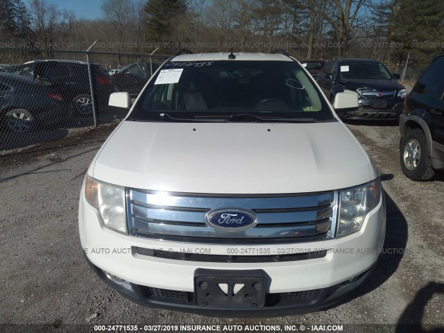 2FMDK38C79BA53555 - 2009 FORD EDGE SEL WHITE photo 6