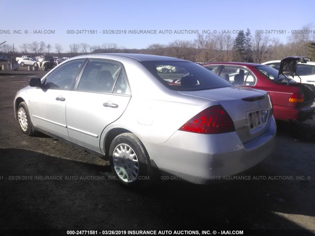 1HGCM56197A170572 - 2007 HONDA ACCORD VALUE SILVER photo 3