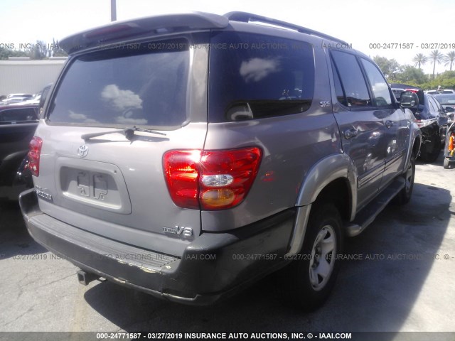 5TDZT34AX2S079325 - 2002 TOYOTA SEQUOIA SR5 GRAY photo 4